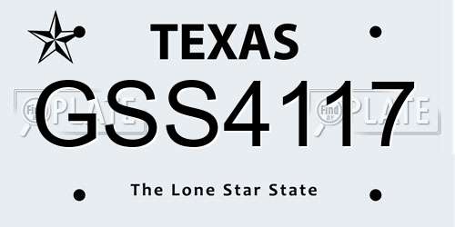 GSS4117 Texas License Plate