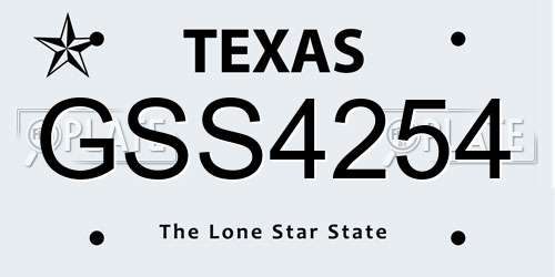 GSS4254 Texas License Plate