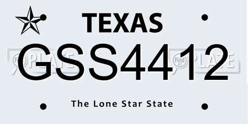 GSS4412 Texas License Plate