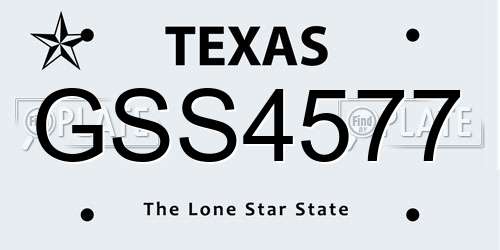 GSS4577 Texas License Plate