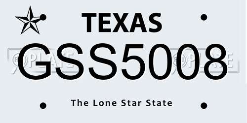 GSS5008 Texas License Plate