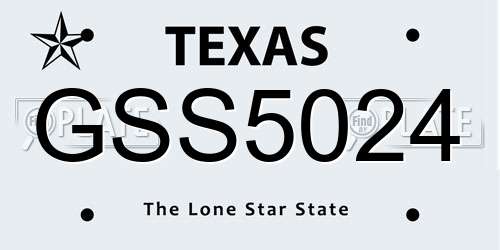 GSS5024 Texas License Plate