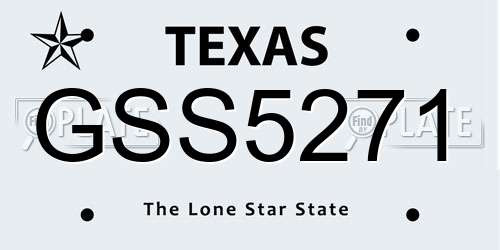 GSS5271 Texas License Plate