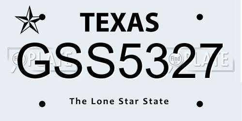 GSS5327 Texas License Plate