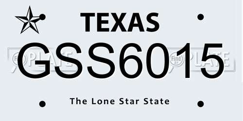 GSS6015 Texas License Plate