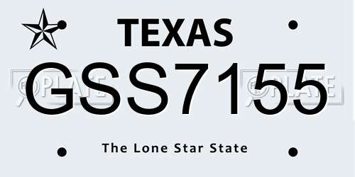 GSS7155 Texas License Plate