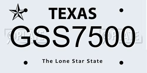 GSS7500 Texas License Plate