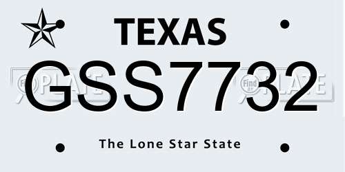 GSS7732 Texas License Plate