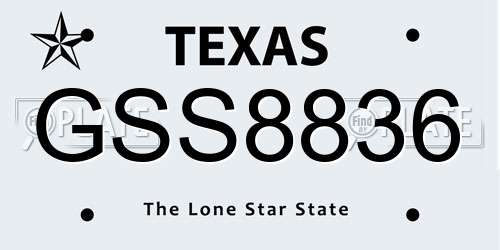 GSS8836 Texas License Plate