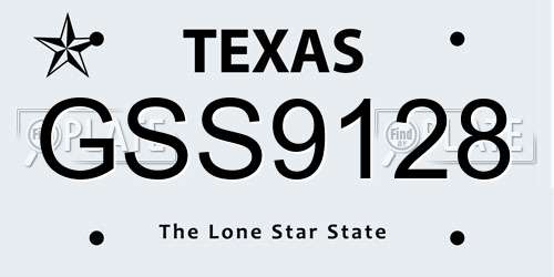 GSS9128 Texas License Plate