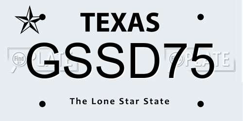 GSSD75 Texas License Plate