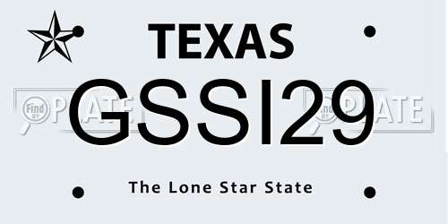 GSSI29 Texas License Plate