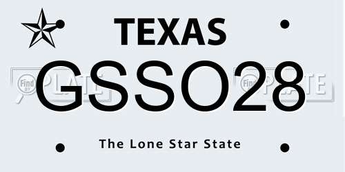 GSSO28 Texas License Plate
