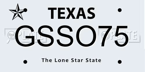 GSSO75 Texas License Plate