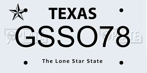 GSSO78 Texas License Plate