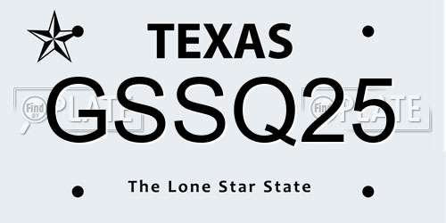 GSSQ25 Texas License Plate