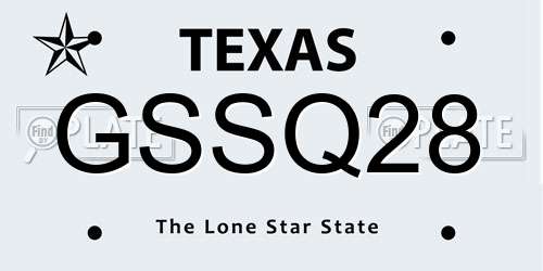 GSSQ28 Texas License Plate