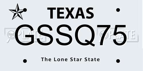 GSSQ75 Texas License Plate