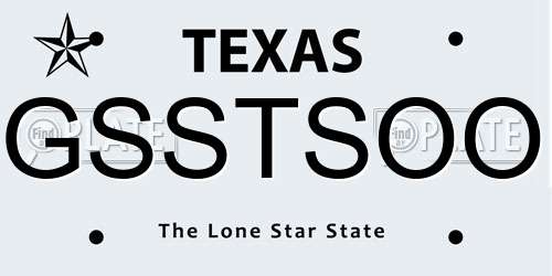 GSSTSOO Texas License Plate