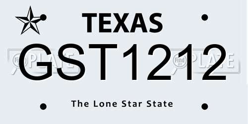 GST1212 Texas License Plate