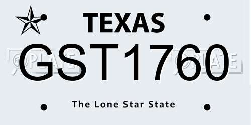 GST1760 Texas License Plate