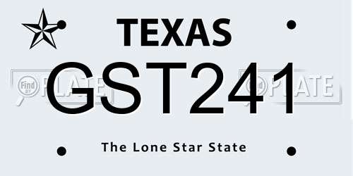 GST241 Texas License Plate