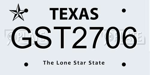 GST2706 Texas License Plate