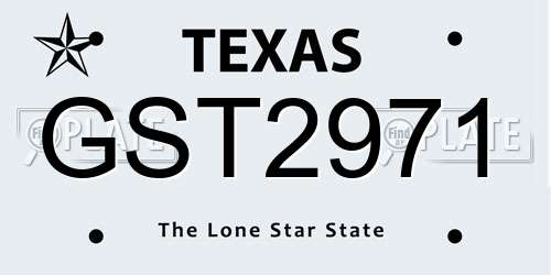 GST2971 Texas License Plate