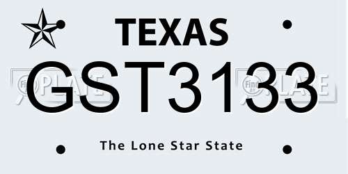 GST3133 Texas License Plate