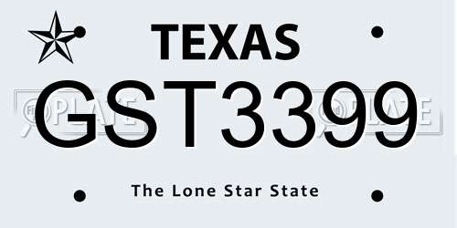 GST3399 Texas License Plate