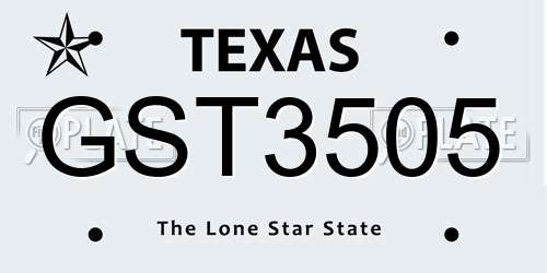 GST3505 Texas License Plate