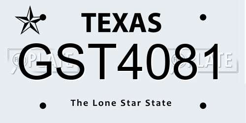 GST4081 Texas License Plate