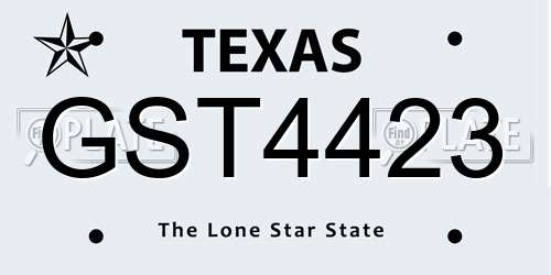 GST4423 Texas License Plate