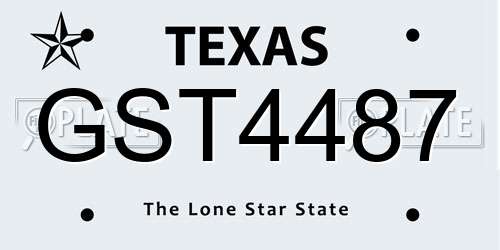 GST4487 Texas License Plate