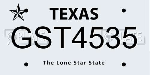 GST4535 Texas License Plate