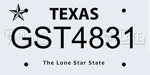 GST4831 Texas License Plate