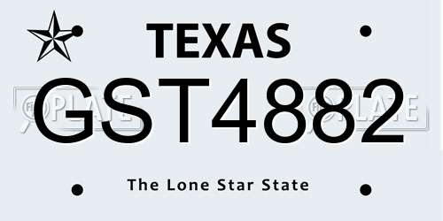 GST4882 Texas License Plate
