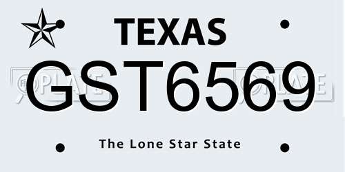 GST6569 Texas License Plate