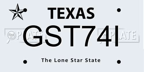 GST74I Texas License Plate