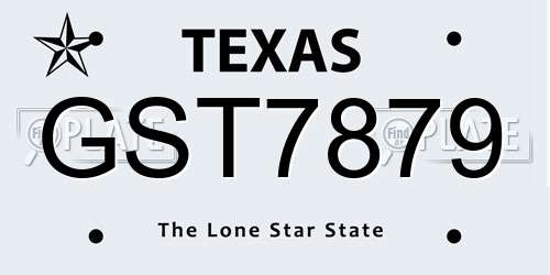 GST7879 Texas License Plate