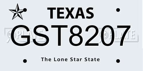 GST8207 Texas License Plate
