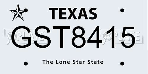 GST8415 Texas License Plate