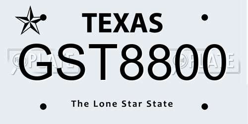 GST8800 Texas License Plate