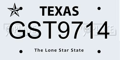 GST9714 Texas License Plate