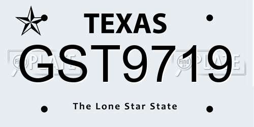 GST9719 Texas License Plate