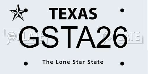 GSTA26 Texas License Plate