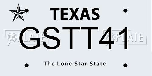 GSTT41 Texas License Plate