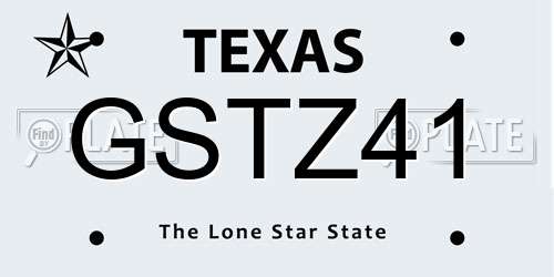 GSTZ41 Texas License Plate