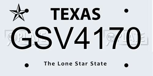 GSV4170 Texas License Plate