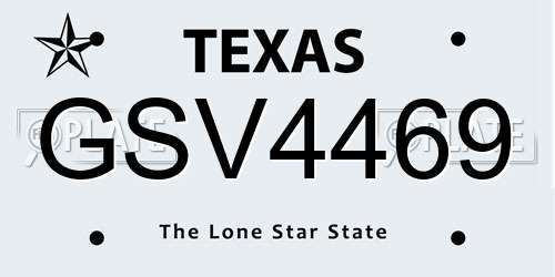GSV4469 Texas License Plate